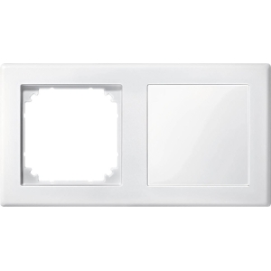 Zet kader 2-voudig Merten M-Smart polarwit gesatineerd met blinde kap